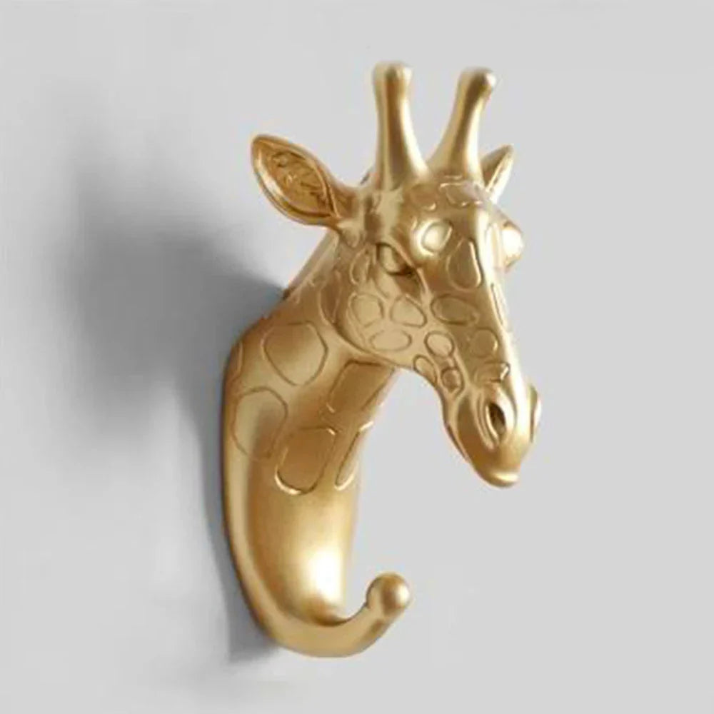 Luxuriöser Goldener Tierkopf-Wandhaken für Schlüssel