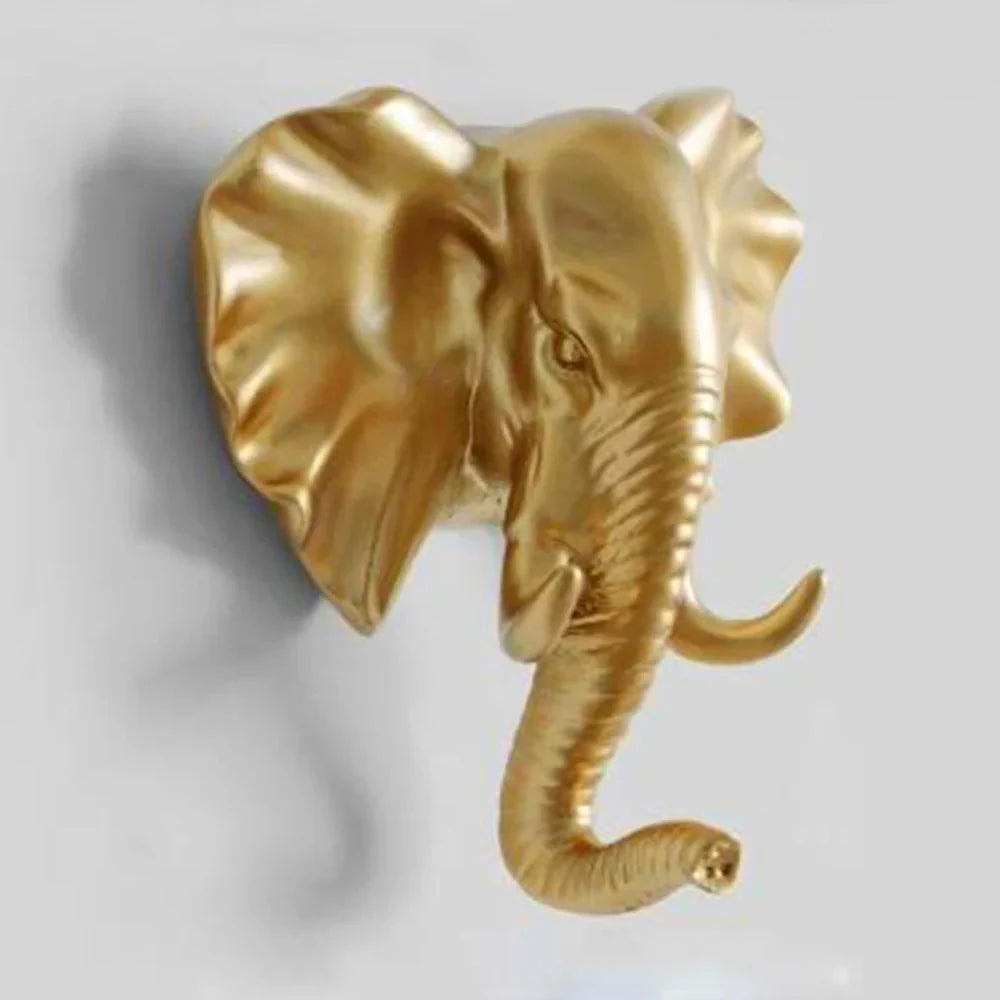 Luxuriöser Goldener Tierkopf-Wandhaken für Schlüssel