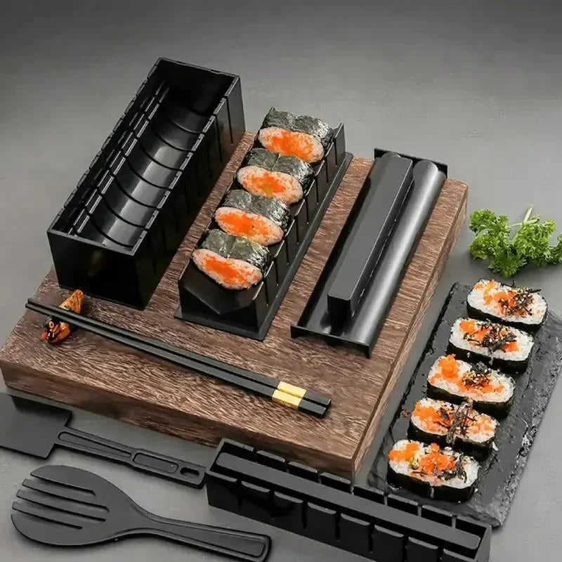 Sushi Rollen und Schneiden Set – Praktisches Sushi Kit mit Schablonen und Zubehör