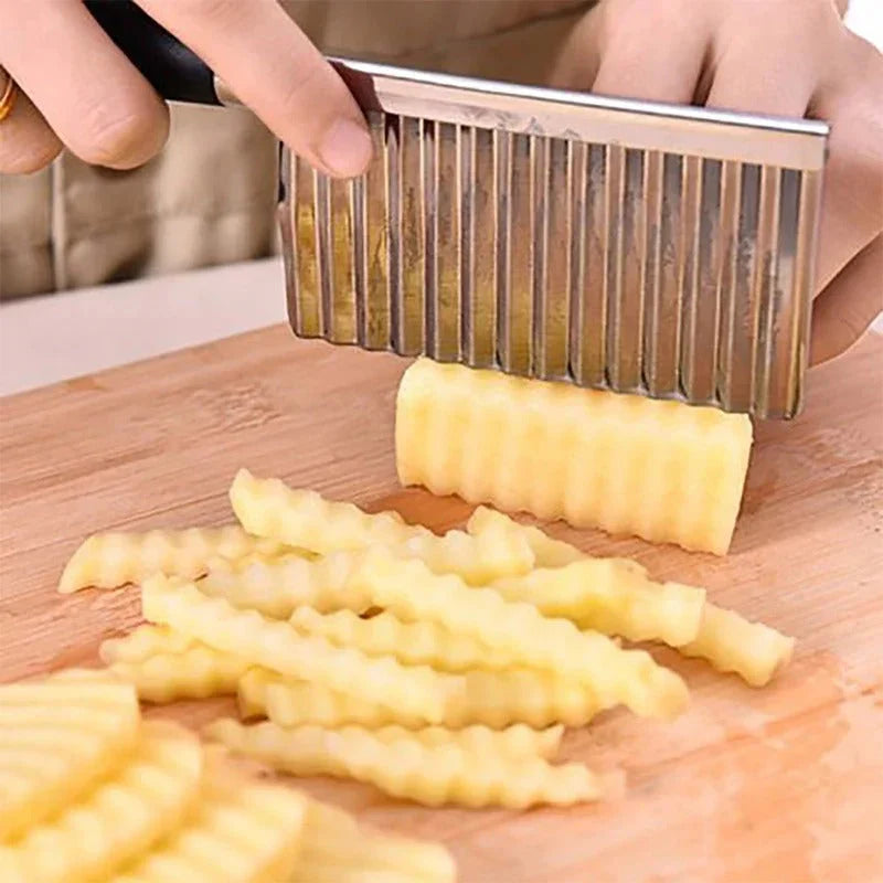Edelstahl-Gemüsemesser – Wellenmesser für Pommes & Gemüse