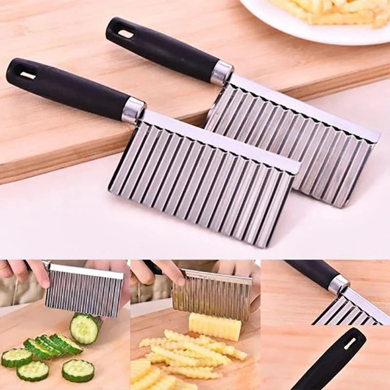 Edelstahl-Gemüsemesser – Wellenmesser für Pommes & Gemüse