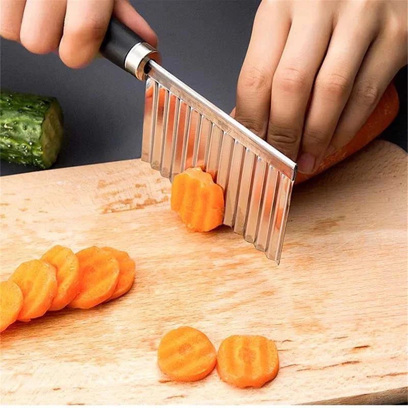 Edelstahl-Gemüsemesser – Wellenmesser für Pommes & Gemüse