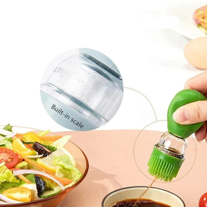 Ölspender mit Silikonpinsel – Präzise Dosierung & Einfache Anwendung für Kochen & Grillen