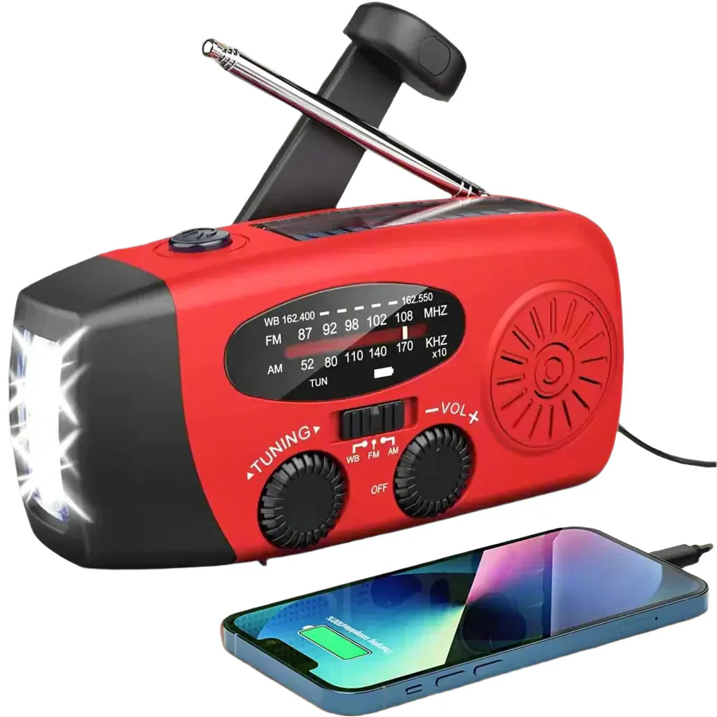 Notfall-Solar-Radio mit Kurbel – Tragbares Dynamo-Radio mit Powerbank & LED-Taschenlampe