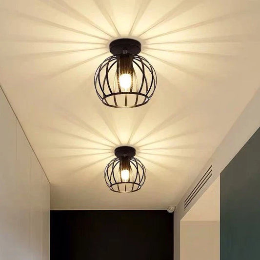 Moderne Loft Stil Deckenlampe mit Offenem Käfig Design