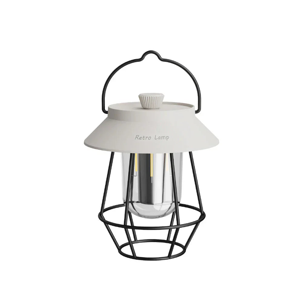 LED Camping-Laterne im Retro-Design – Tragbare Lampe für Innen und Außen