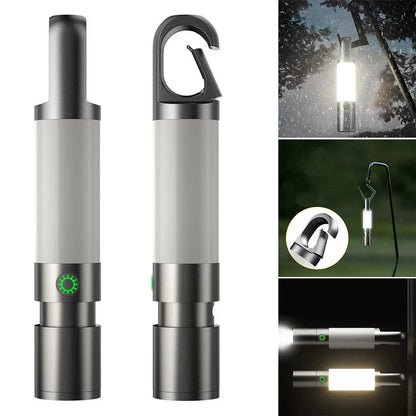 LED-Taschenlampe mit Mehrfarbfiltern – Wiederaufladbare USB-C Lampe mit Camping- & Notlicht-Funktion