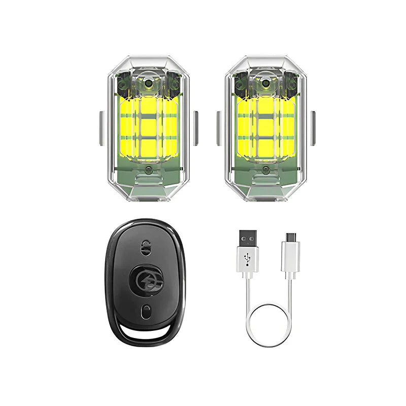 Kabelloses LED Motorrad Rücklicht – Wiederaufladbare Fernbedienung für Brems und Warnleuchte