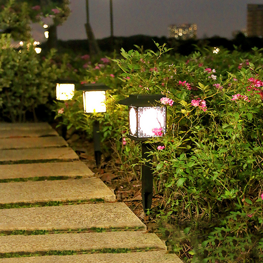 Solar LED Gartenlampe – Große quadratische Lampe mit warmem Licht und dualer Nutzung