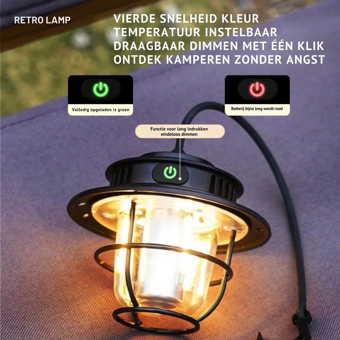 Wiederaufladbare LED Campinglampe