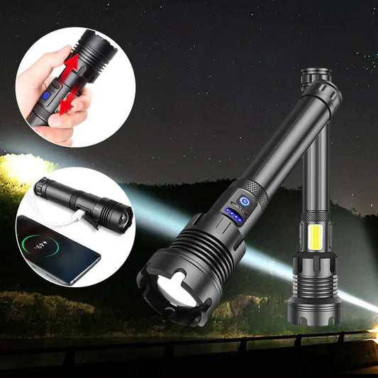 Taktische Taschenlampe – LED Taschenlampe mit Zoom & Powerbank-Funktion