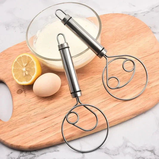 Robuster Edelstahl Danish Dough Whisk – Langlebiges, Ergonomisches Design für Vielseitiges Backen und Kochen