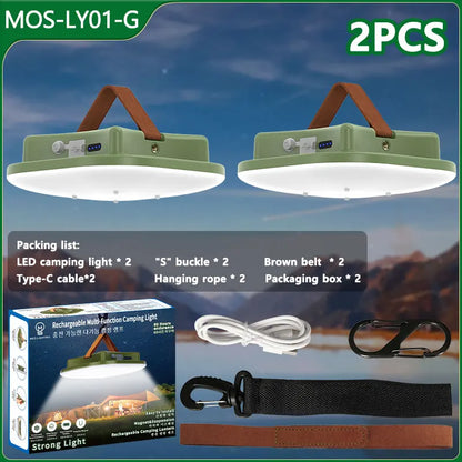 80W Led Solar- Aufladbare Campinglampe Mit Magnet Und Zoomfunktion