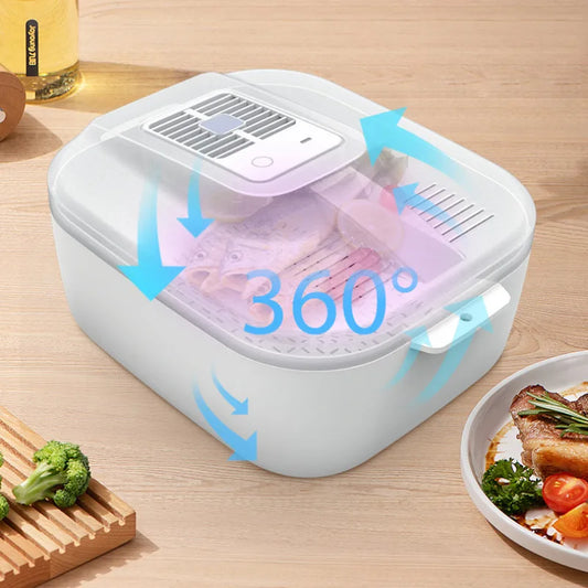 Multifunktionale Obst und Gemüse Reinigungsbox – Automatischer Reiniger mit Abtropfkorb und Aufbewahrungsdeckel