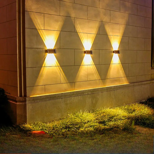 Solar LED Außenwandleuchte mit Up & Down Effekt – Moderne Wandbeleuchtung für Garten und Terrasse