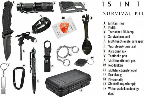 15-teiliges Survival-Notfallset