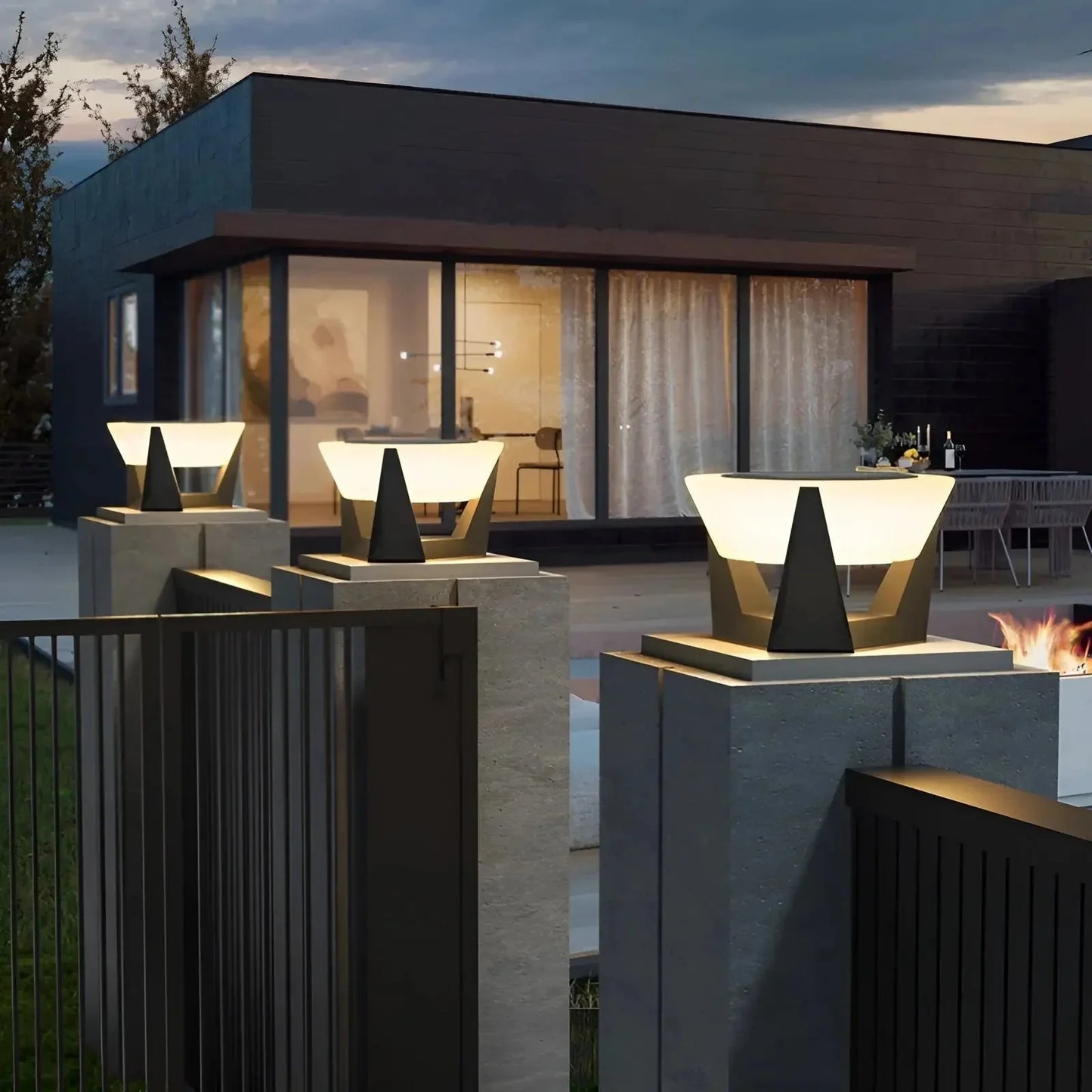 Moderne LED Sockelleuchte für den Außenbereich