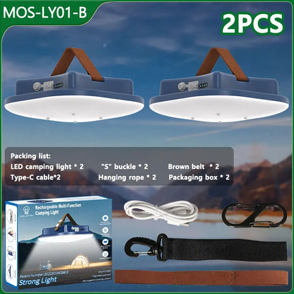 80W Led Solar- Aufladbare Campinglampe Mit Magnet Und Zoomfunktion