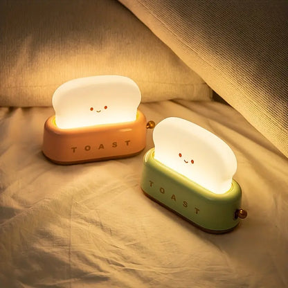 Schattige Nachttischlampe – Kawaii Toast LED-Lampe für Gemütliche Beleuchtung