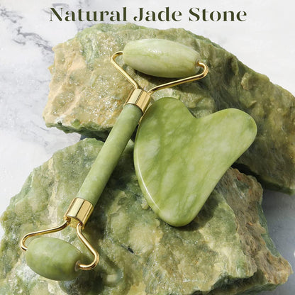 Instant Glow Gua Sha & Jade Roller Set | Für Strahlende Haut Und Natürliche Entspannung