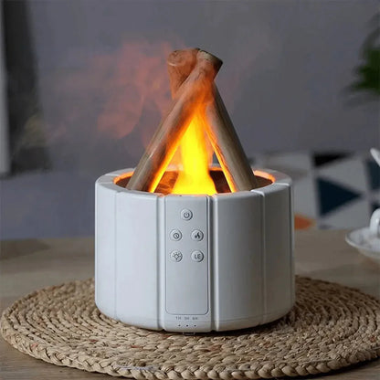 Flammen-Luftbefeuchter mit LED – Ultraschall-Diffuser & Aromatherapie mit Kaminfeuer-Effekt