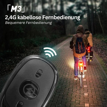 Kabelloses LED Motorrad Rücklicht – Wiederaufladbare Fernbedienung für Brems und Warnleuchte