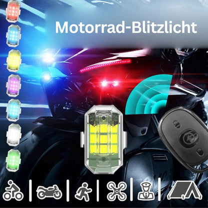 Kabelloses LED Motorrad Rücklicht – Wiederaufladbare Fernbedienung für Brems und Warnleuchte