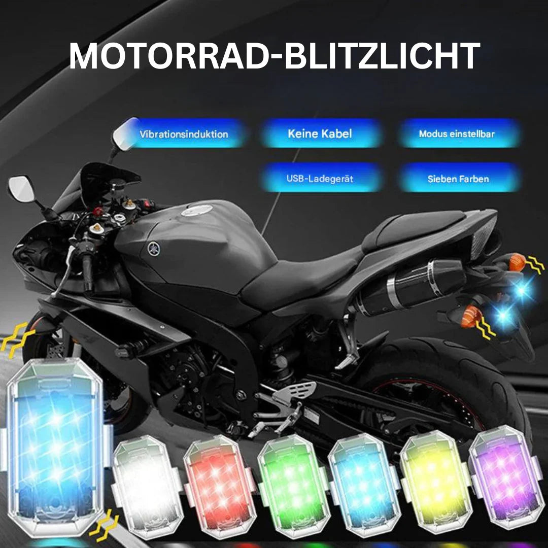 Kabelloses LED Motorrad Rücklicht – Wiederaufladbare Fernbedienung für Brems und Warnleuchte