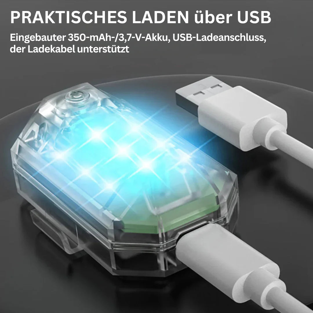 Kabelloses LED Motorrad Rücklicht – Wiederaufladbare Fernbedienung für Brems und Warnleuchte