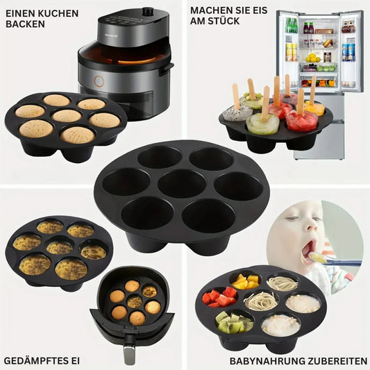 Silikon-Muffinform für Heißluftfritteuse – Antihaft & Flexibel für Muffins, Cupcakes & Snacks