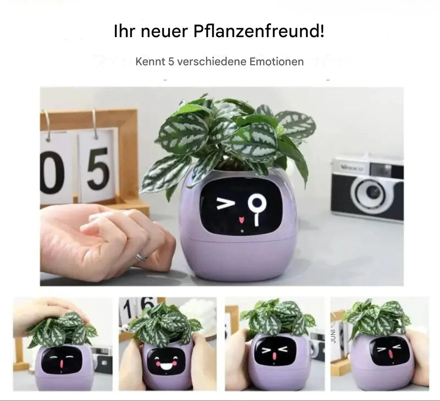Automatischer Smart-Blumentopf mit Bewässerungssystem und LED-Lichtern