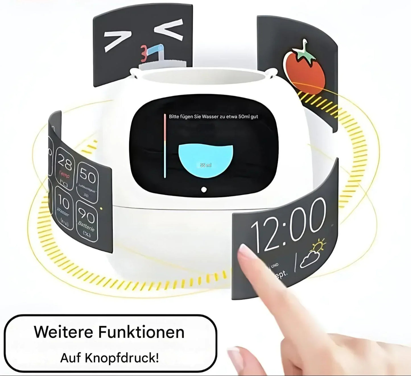 Automatischer Smart-Blumentopf mit Bewässerungssystem und LED-Lichtern