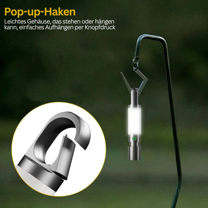 LED-Taschenlampe mit Mehrfarbfiltern – Wiederaufladbare USB-C Lampe mit Camping- & Notlicht-Funktion