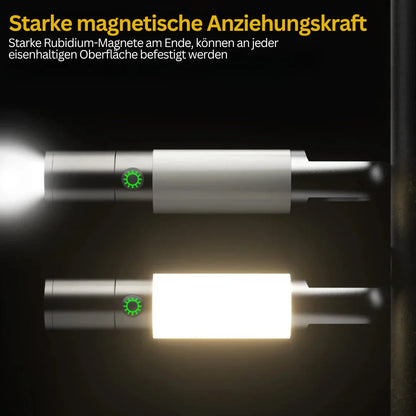 LED-Taschenlampe mit Mehrfarbfiltern – Wiederaufladbare USB-C Lampe mit Camping- & Notlicht-Funktion
