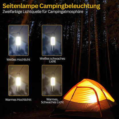 LED-Taschenlampe mit Mehrfarbfiltern – Wiederaufladbare USB-C Lampe mit Camping- & Notlicht-Funktion