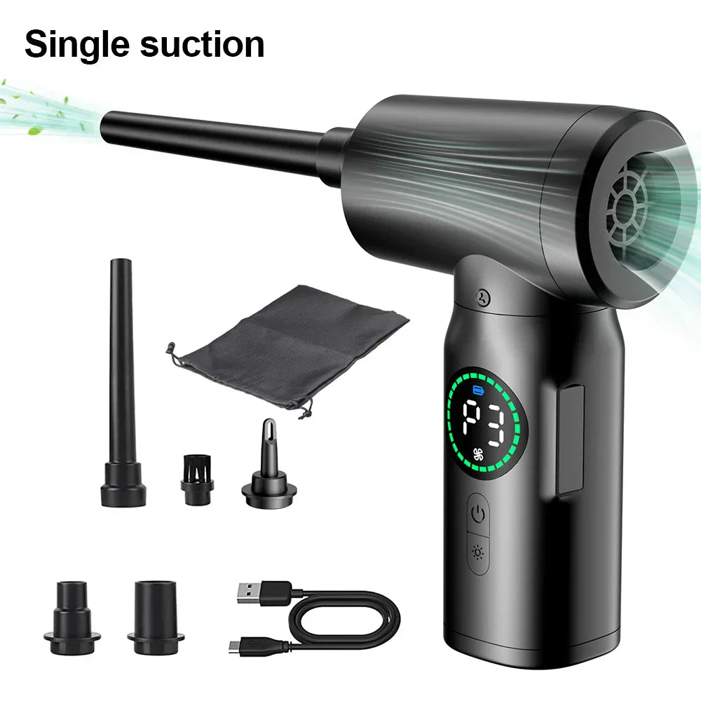 2-In-1 Tragbarer Staubsauger Und Bläser Mit Druckluft Und Led-Licht (7500mah)