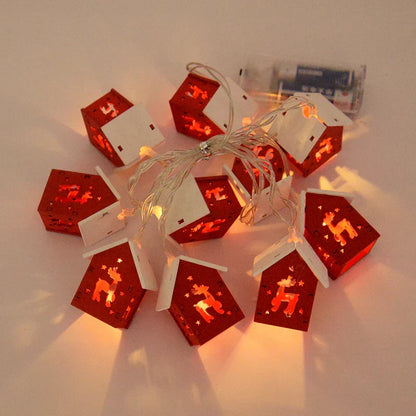 Holz-Weihnachtshäuser mit LED-Beleuchtung für Festliche Dekoration