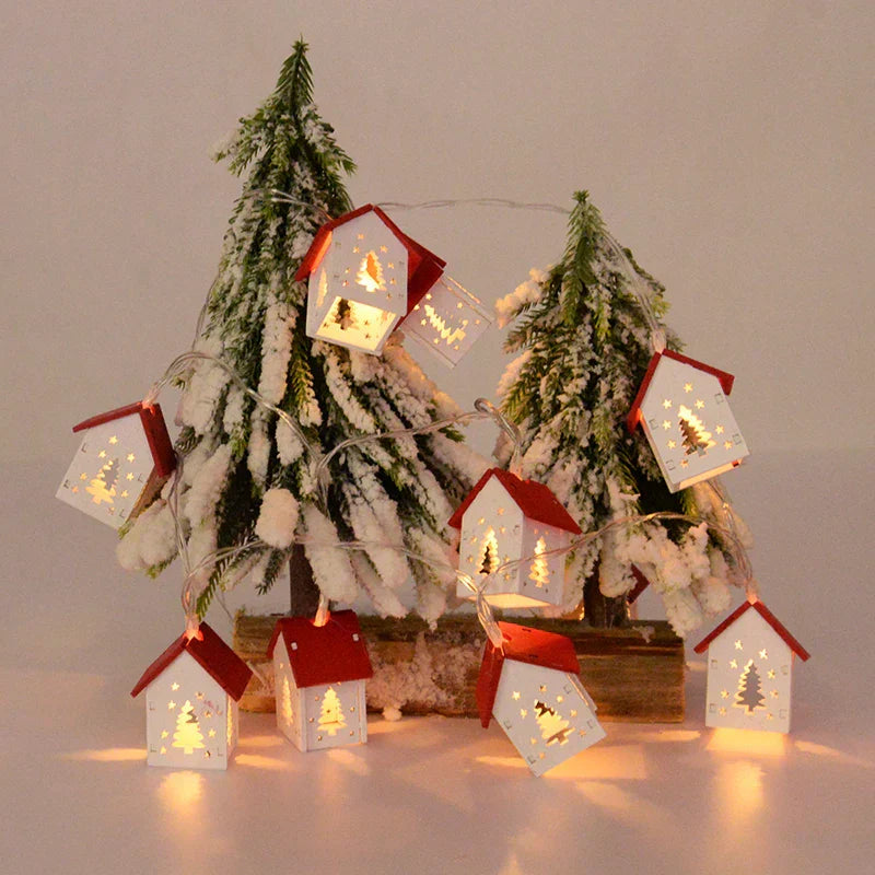 Holz-Weihnachtshäuser mit LED-Beleuchtung für Festliche Dekoration