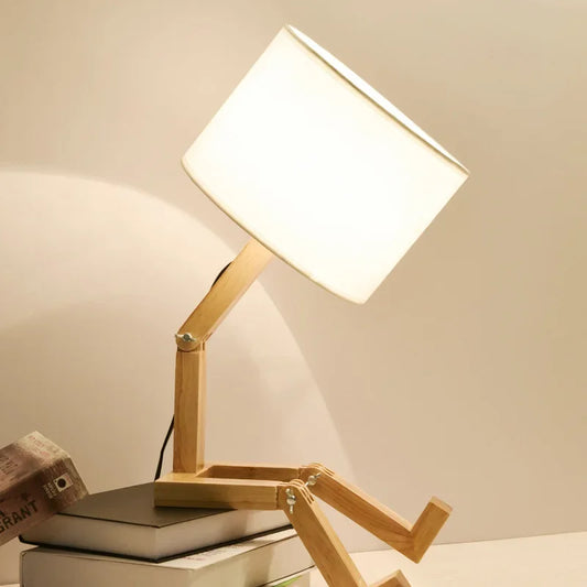 Hölzerne Tischlampe mit Bücherhalter – Modernes Design für Dein Zuhause