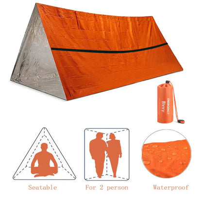 2-Personen-Survivalzelt mit Wärmeisolierung für Outdoor-Abenteuer
