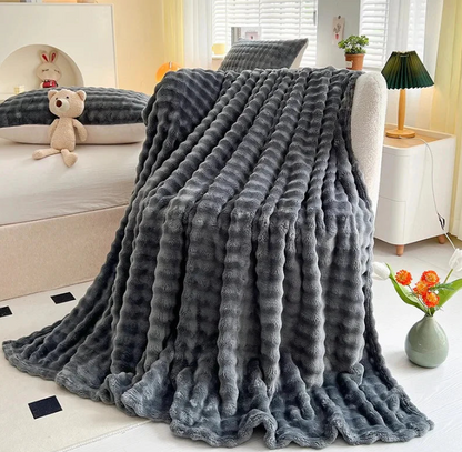 Luxuriöse Fleece- Decke Mit Blasenstruktur