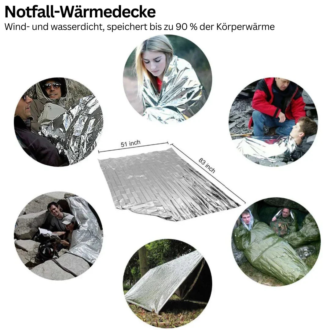 38-in-1 Erste-Hilfe- und Survival-Kit mit Taschenlampe und Kompass