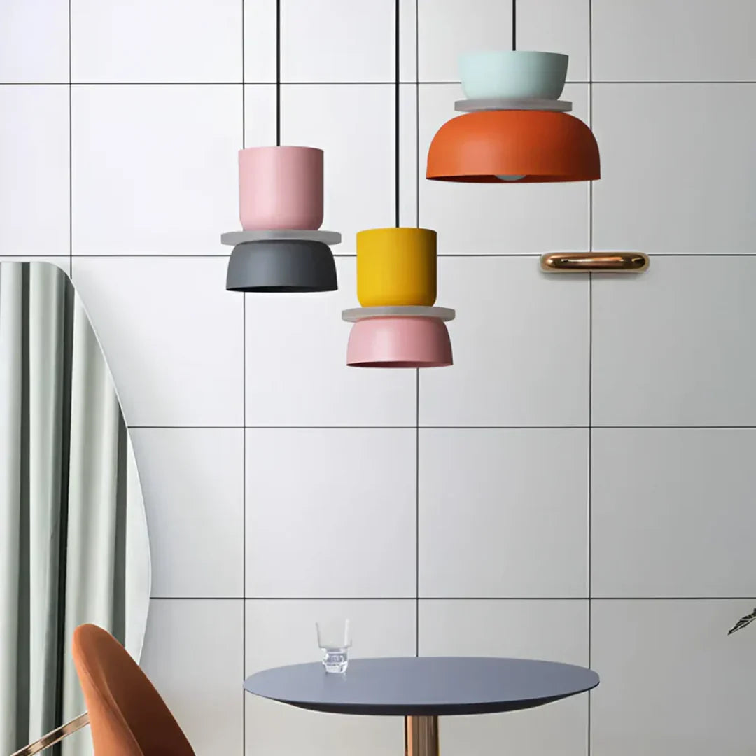 Farbenfrohe Macaron-Design LED-Pendellampe