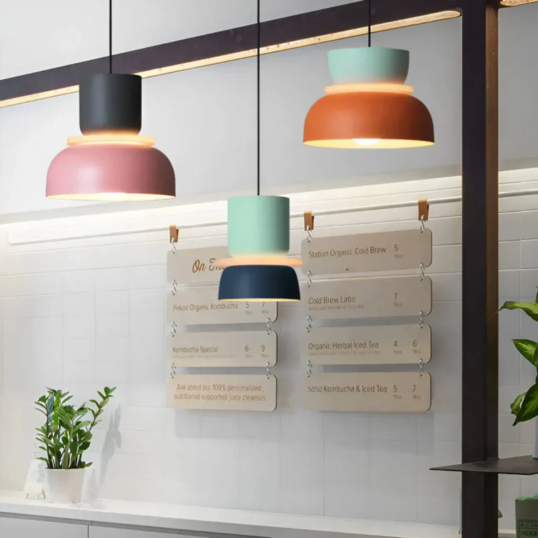 Farbenfrohe Macaron-Design LED-Pendellampe