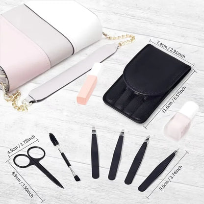 Präzisionspinzetten-Set–6-Teiliges Augenbrauen-Kit Mit Reiseetui
