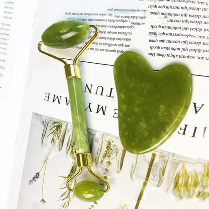 Instant Glow Gua Sha & Jade Roller Set | Für Strahlende Haut Und Natürliche Entspannung