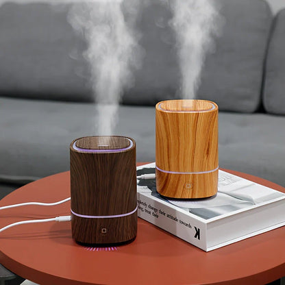 Ultraschall-Luftbefeuchter mit Holzoptik – Leiser Aromadiffuser mit LED & Automatischer Abschaltung