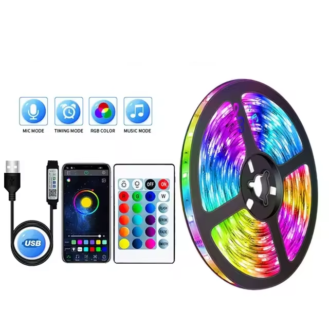 RGB LED Streifen mit USB Anschluss - Farbwechsel Licht für Ambiente und TV Hintergrundbeleuchtung