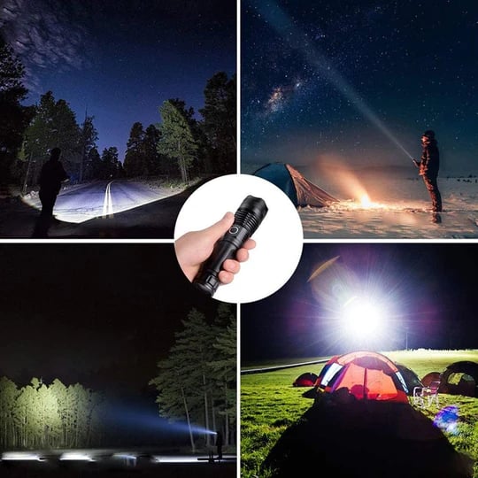 Taktische Taschenlampe – LED Taschenlampe mit Zoom & Powerbank-Funktion
