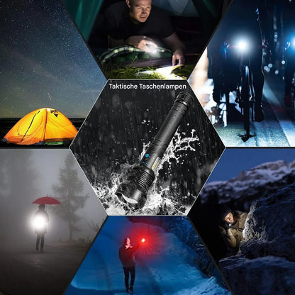 Taktische Taschenlampe – LED Taschenlampe mit Zoom & Powerbank-Funktion
